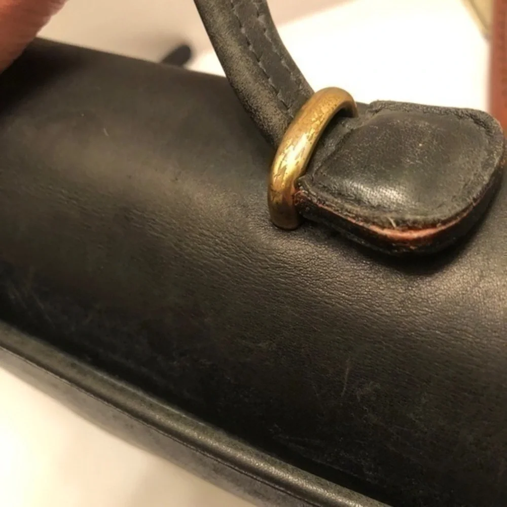 Coach vintage black leather briefcase laptop bag